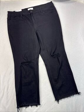 Vervet Jeanne High-Rise Stretch Slim Straight Raw Hem Womens 20